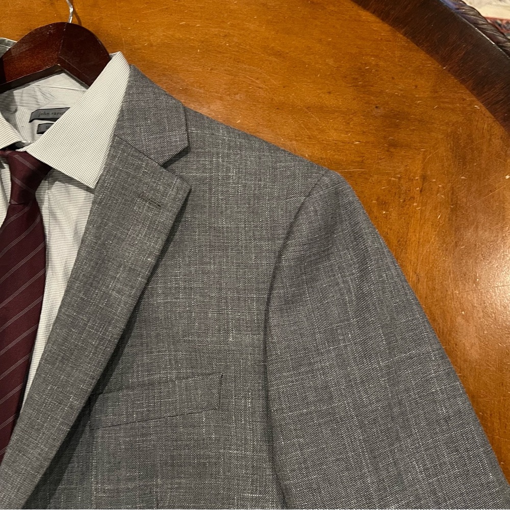 Lauren Ralph Lauren Men’s Wool/Linen Blend Sport Coat Gray 48R Double Vent - Picture 6 of 16